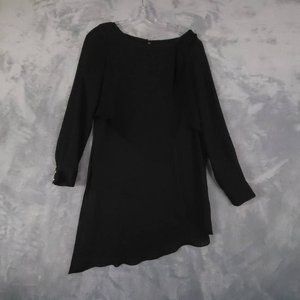 White House Black Market Womens Dress A Line Asymmetric Jewel Neck Long Sleeve 4